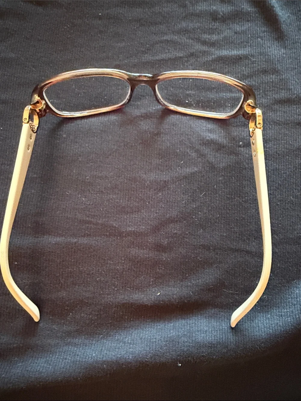 Gucci classic prescription glasses in brown and cream with crystals